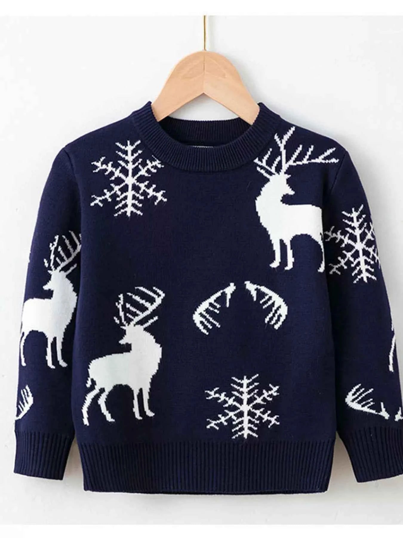 Children's Reindeer & Snowflake Knit Sweater