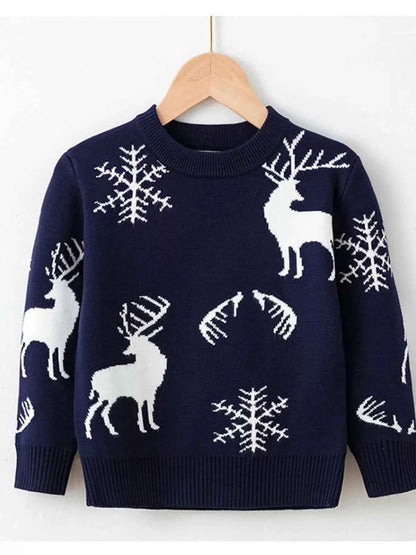 Children's Reindeer & Snowflake Knit Sweater