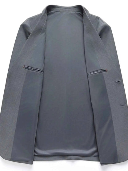 Men's Lapel Collar Long Sleeve Blazer
