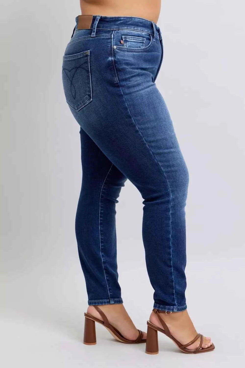 Judy Blue Full Size Washed Thermal Skinny Jeans Plus Size