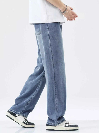 Men's Relaxed Fit Wide Leg Vintage Wash Jeans