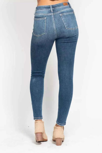 Judy Blue Full Size High Rise Button Fly Skinny Jeans Plus Size