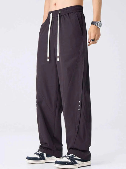 Men's Plus Size Drawstring Wide Leg Pants