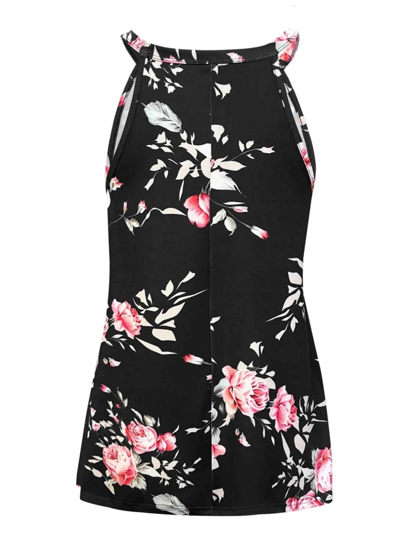 Floral Print Basic Style Tank Top