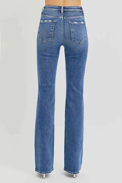 RISEN Full Size Tummy Control High Rise Straight Jeans Plus Size