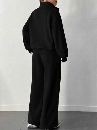 Half-Zip Long Sleeve Sweatshirt and Pants Set