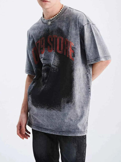 Men's Graphic Round Neck Short Sleeve T-Shirt