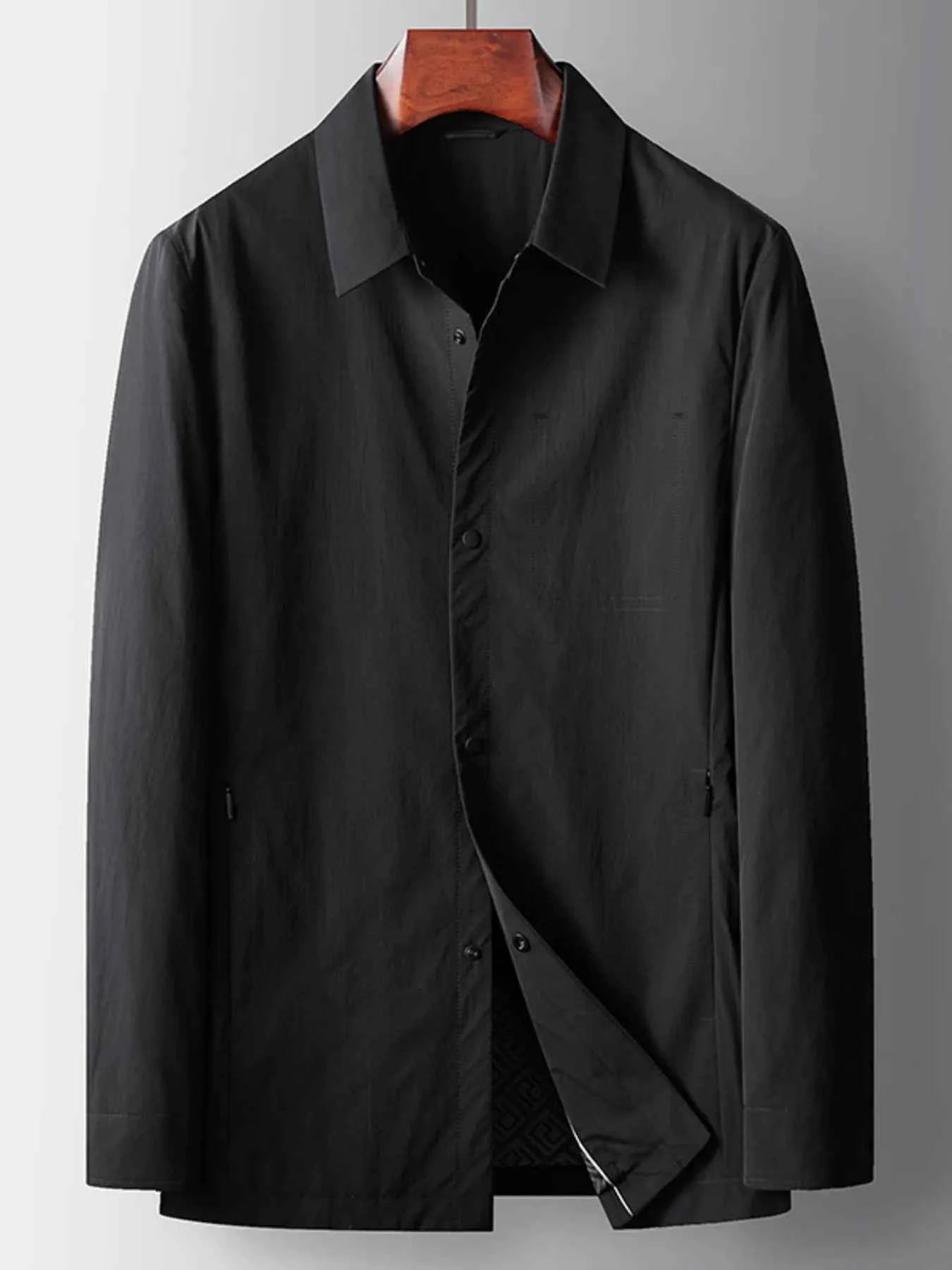 Men's Plus Size Button Up Long Sleeve Jacket