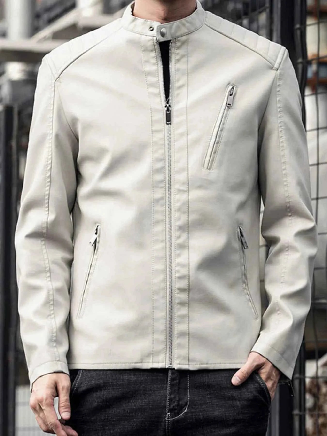 Men's Plus Size Zip Up Long Sleeve Jacket