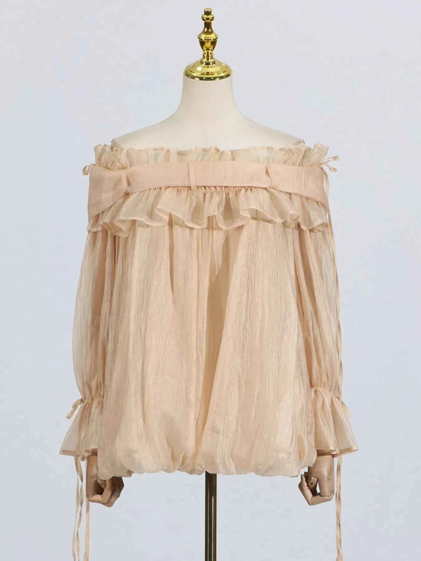 Ruffle Off-Shoulder Flounce Sleeve Blouse