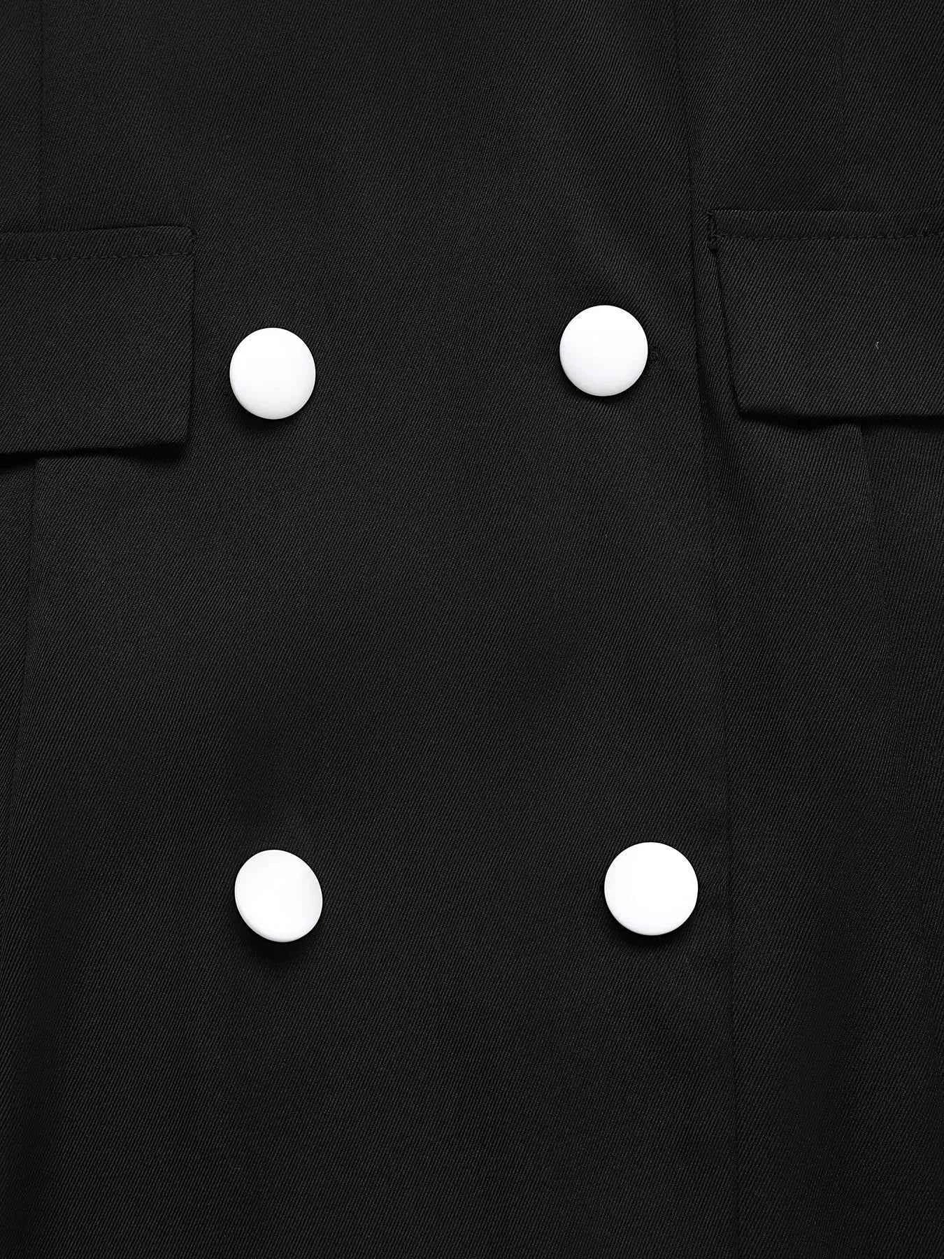 Lace Detail Double Breasted Blazer Dress