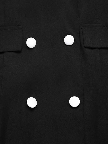 Lace Detail Double Breasted Blazer Dress