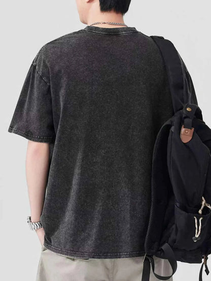 Men's Graphic Round Neck Short Sleeve T-Shirt