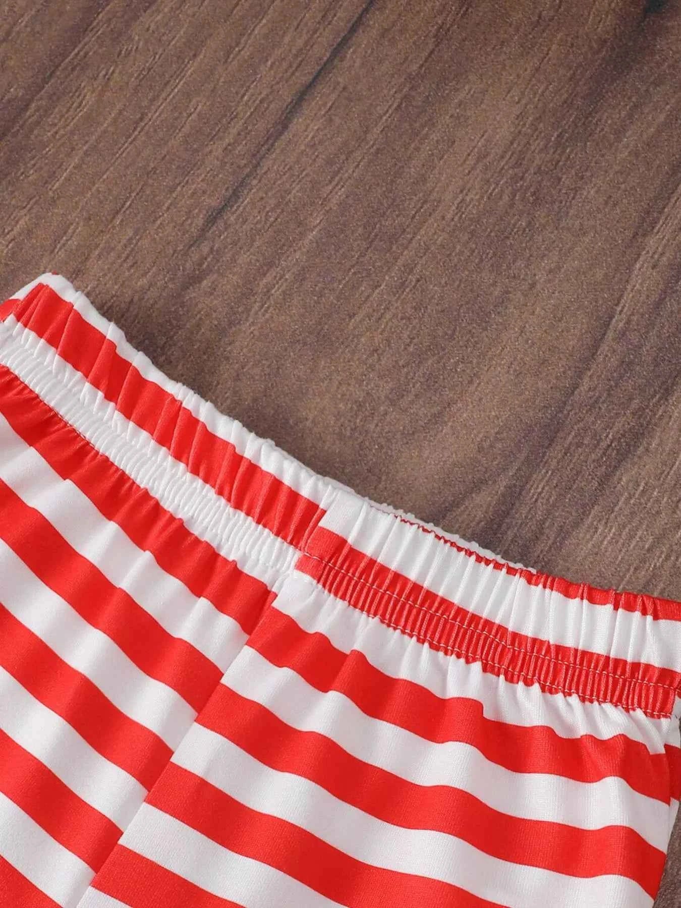 Children's Christmas Ruffle Trim Top and Pants Set