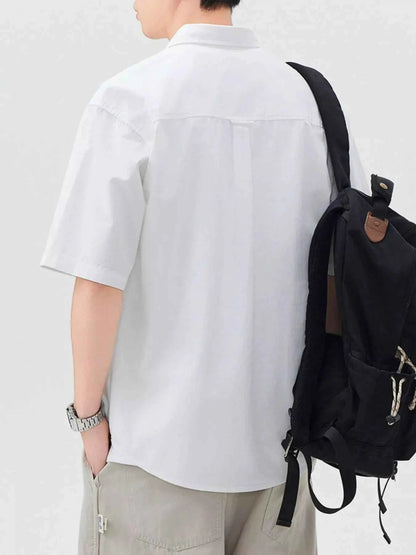 Men's Plus Size Button Up Half Sleeve Shirt