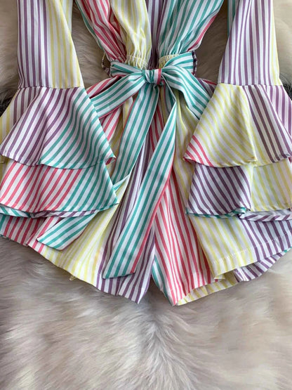 Off-Shoulder Flounce Sleeve Romper