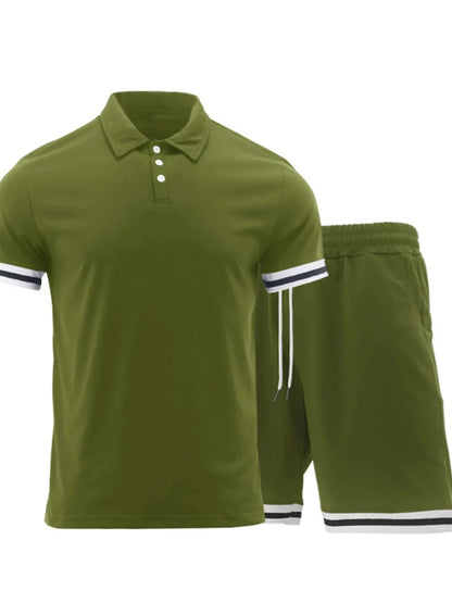 Men's Short Sleeve Polo and Shorts Set