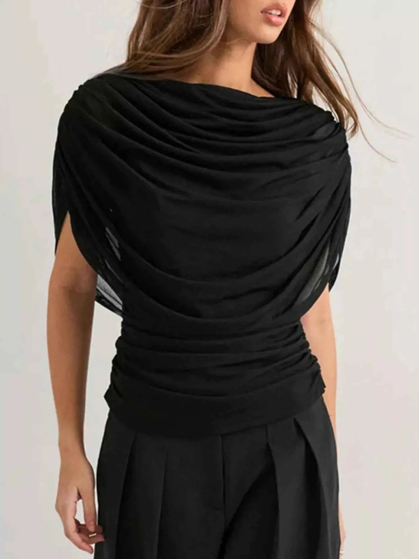 Ruched Short Sleeve Top