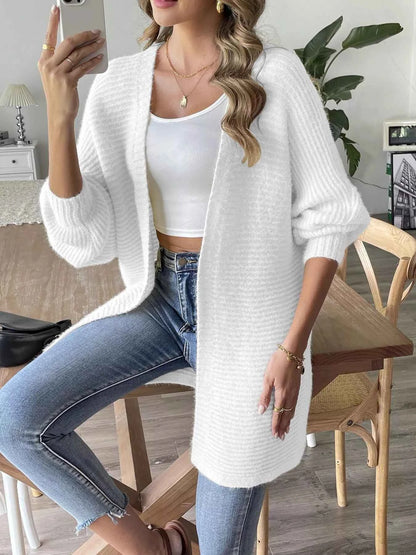 Open Front Drop Shoulder Cardigan