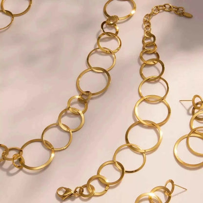 18K Gold-Plated Titanium Steel Round Bracelet