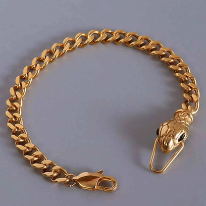 Titanium Steel Zircon Snake Bracelet