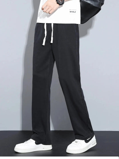 Men's Plus Size Casual Wide Leg Drawstring Pants
