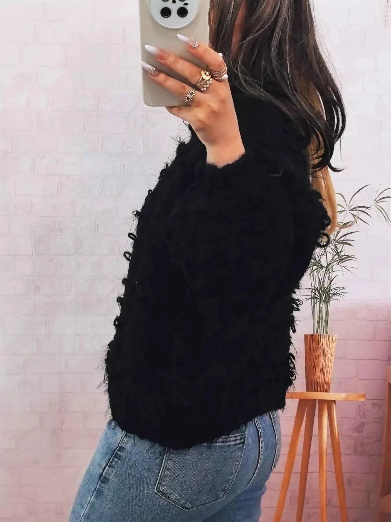 Chunky Round Neck Long Sleeve Sweater
