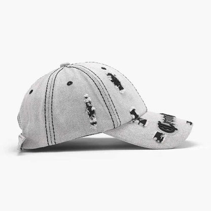 Distressed Letter Embroidered Baseball Cap
