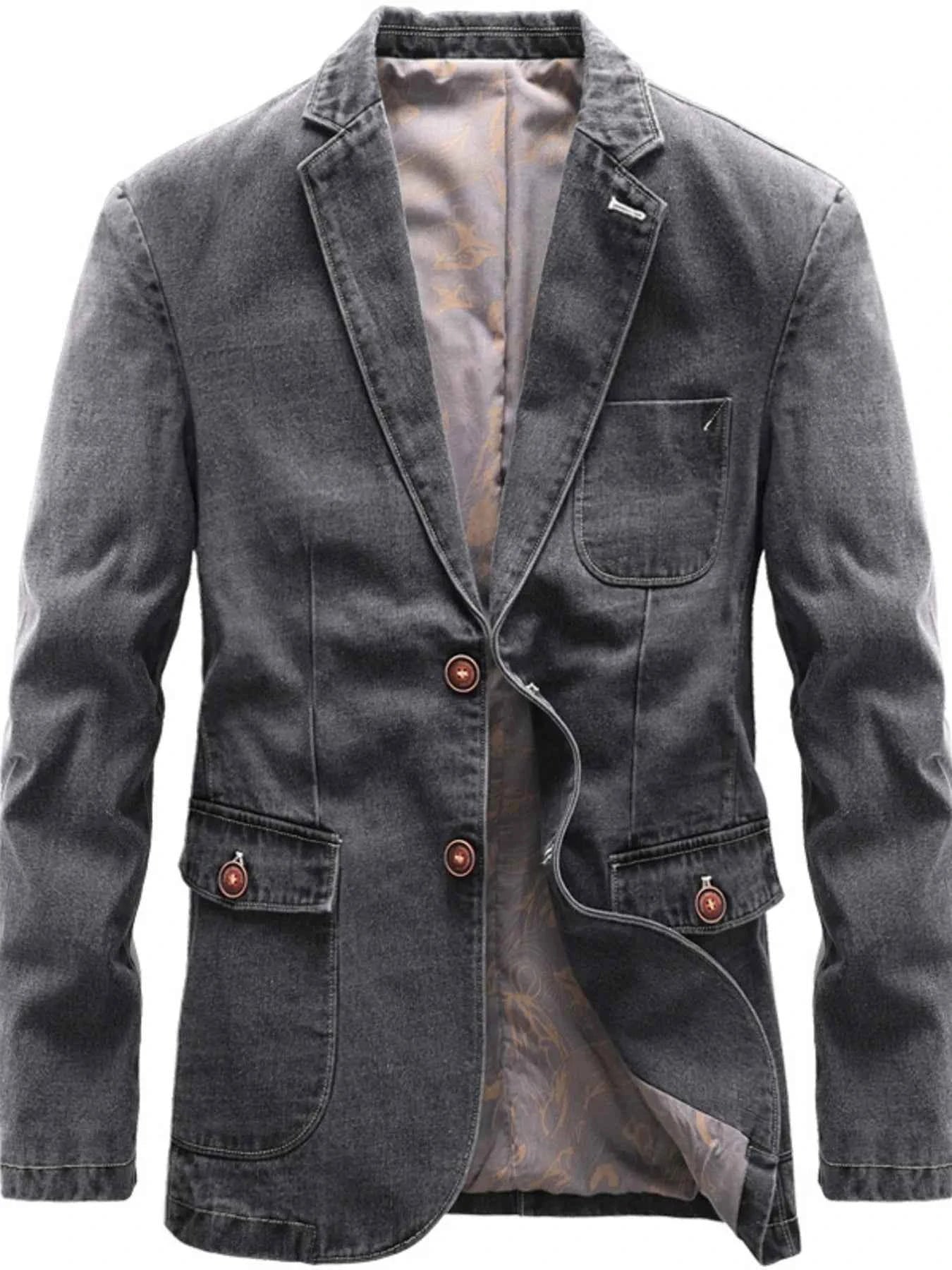 Men's Full Size Lapel Collar Long Sleeve Blazer Plus Size