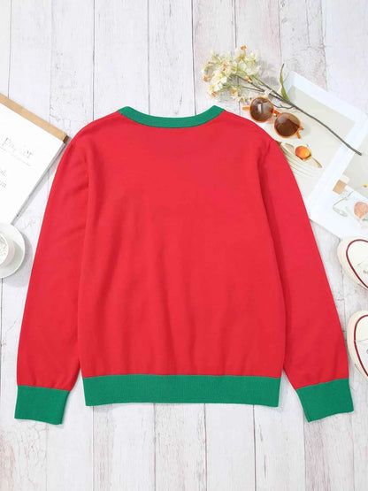 Merry & Bright Christmas Round Neck Sweater