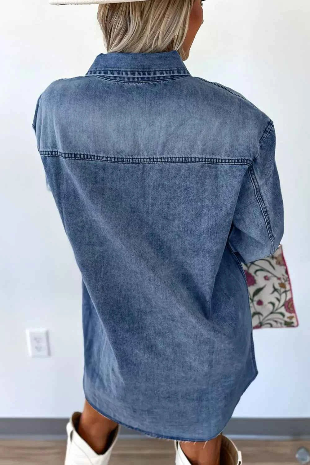 Vintage Wash Button-Down Denim Dress