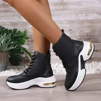 Lace Up Platform Ankle Boots