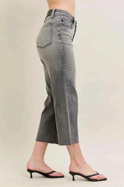 Judy Blue Full Size Wide Leg Capris Jeans Plus Size