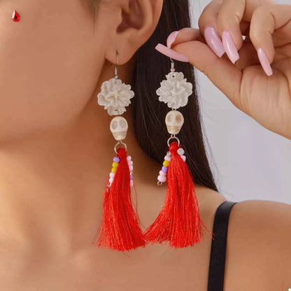 Halloween Ghost Tassel Drop Earrings