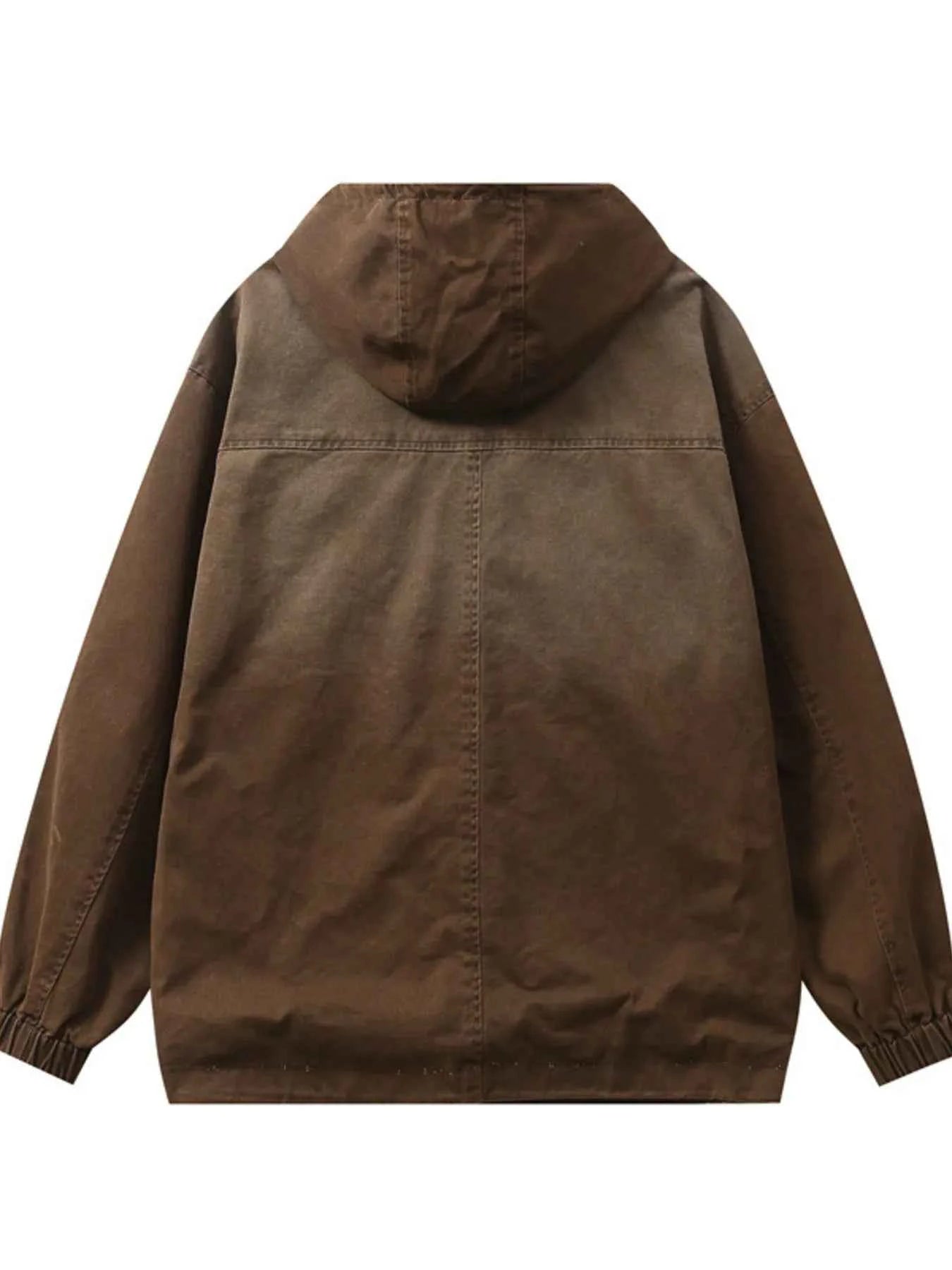 Men's Plus Size Drawstring Long Sleeve Jacket
