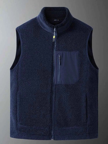 Men's Plus Size Zip Up Vest with Pockets
