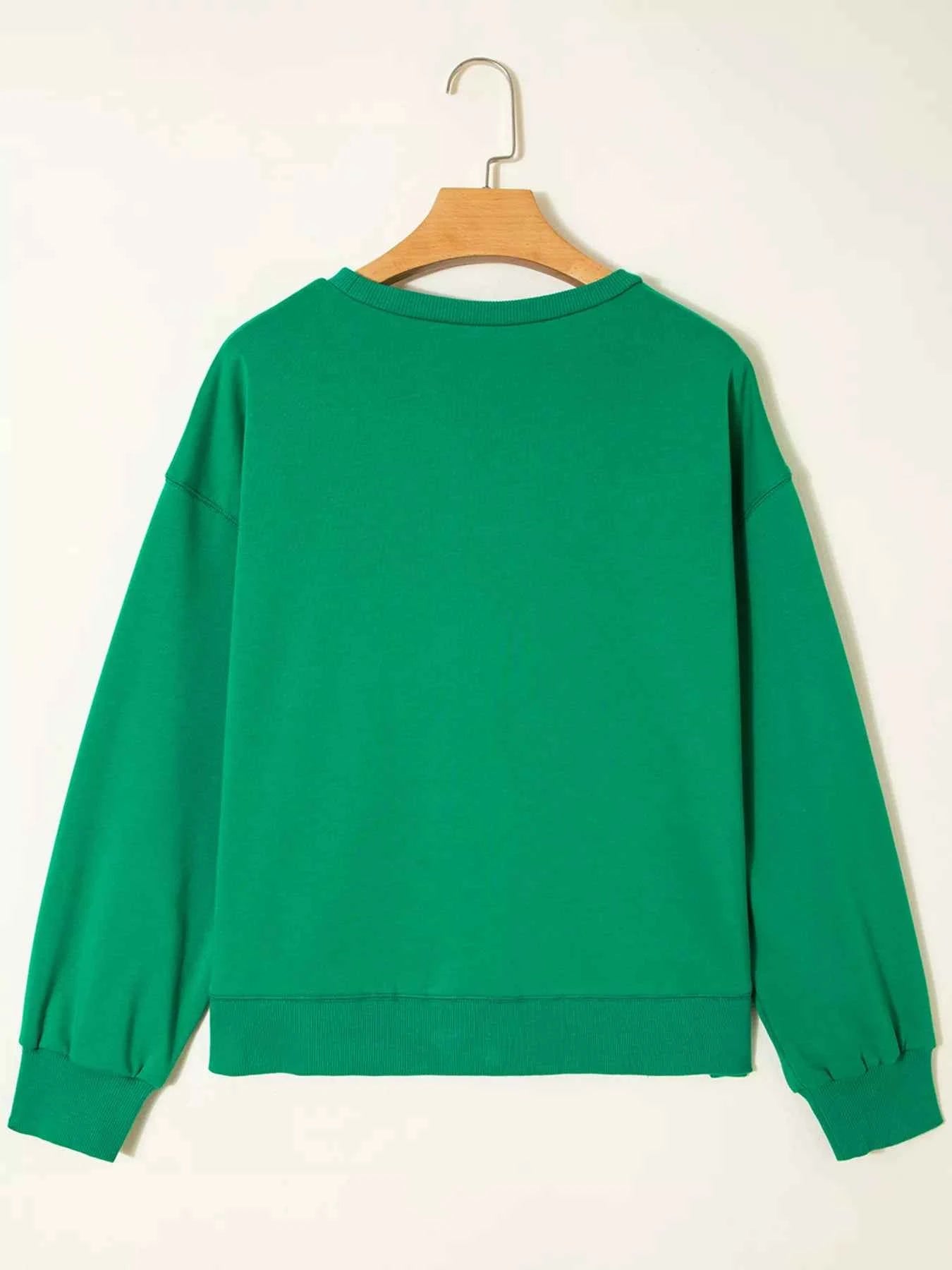 HOLLY JOLLY Towel Embroidered Christmas Holiday Sweatshirt