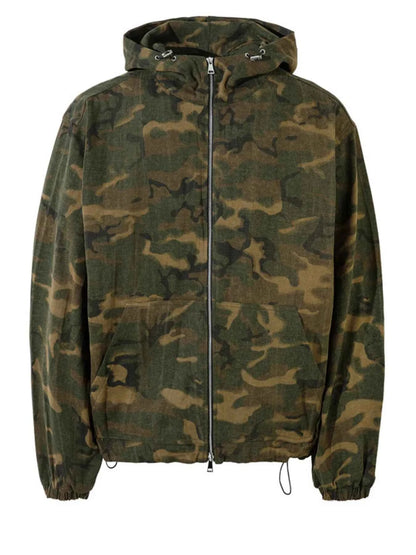 Men's Camouflage Zip Up Hooded Windbreaker Jacket