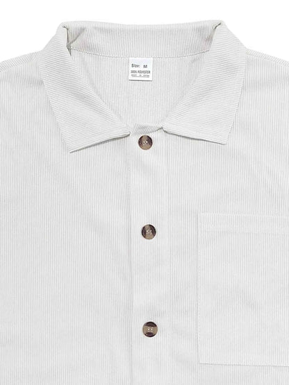 Men's Full Size Button Up Top and Shorts Set Plus Size