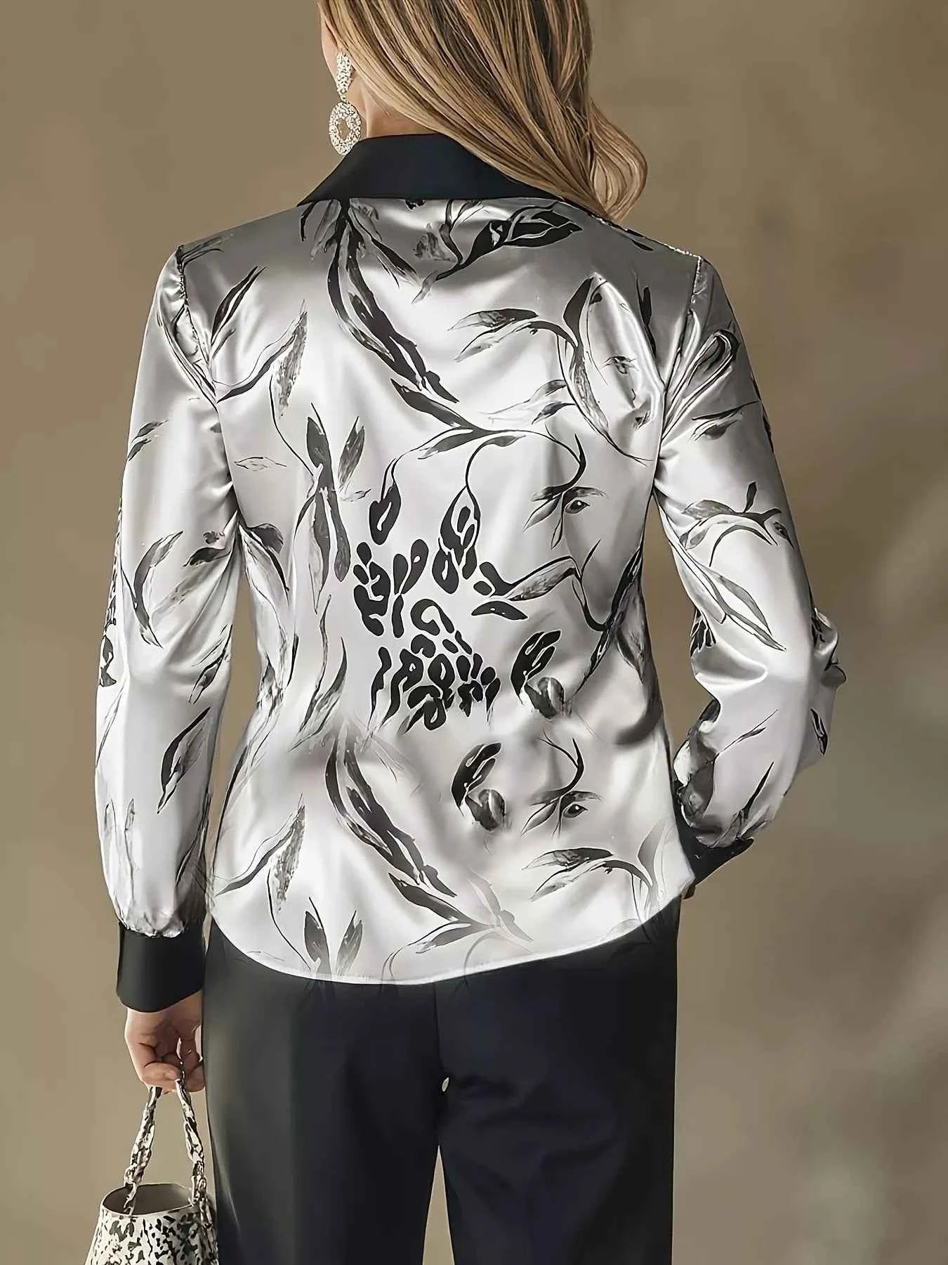 Leopard Button Up Long Sleeve Shirt