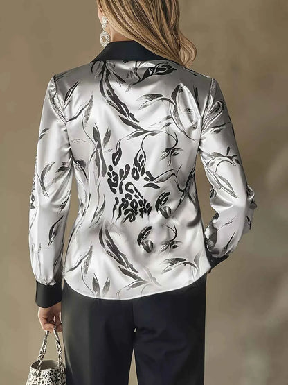 Leopard Button Up Long Sleeve Shirt