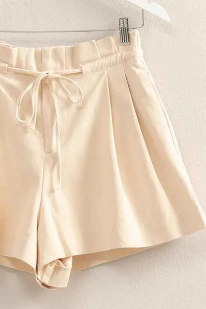HYFVE High-Waisted Washed Twill Paperbag Shorts