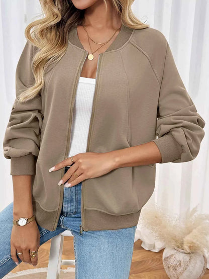 Zip Up Raglan Sleeve Jacket
