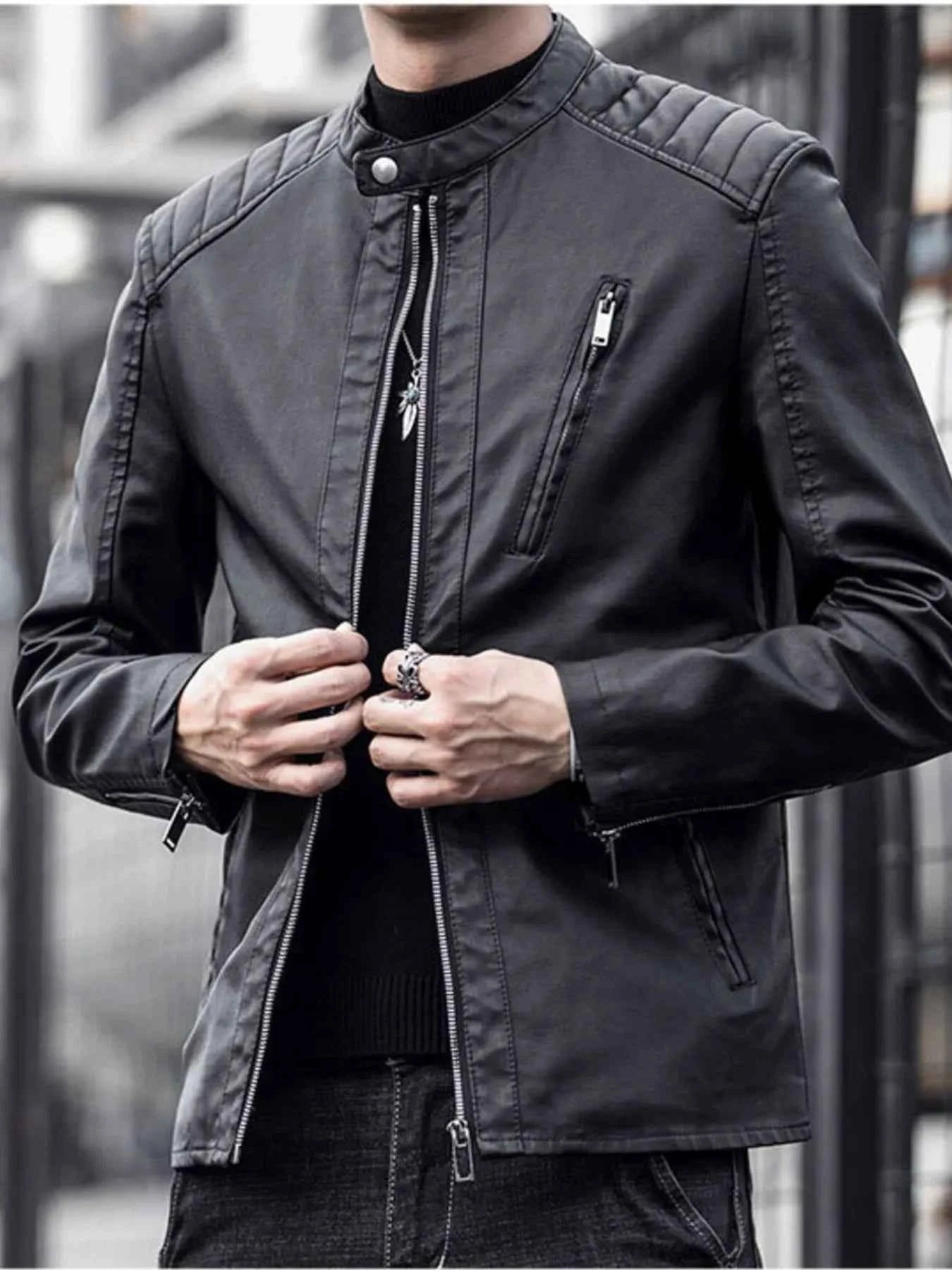 Men's Plus Size Zip Up Long Sleeve Jacket