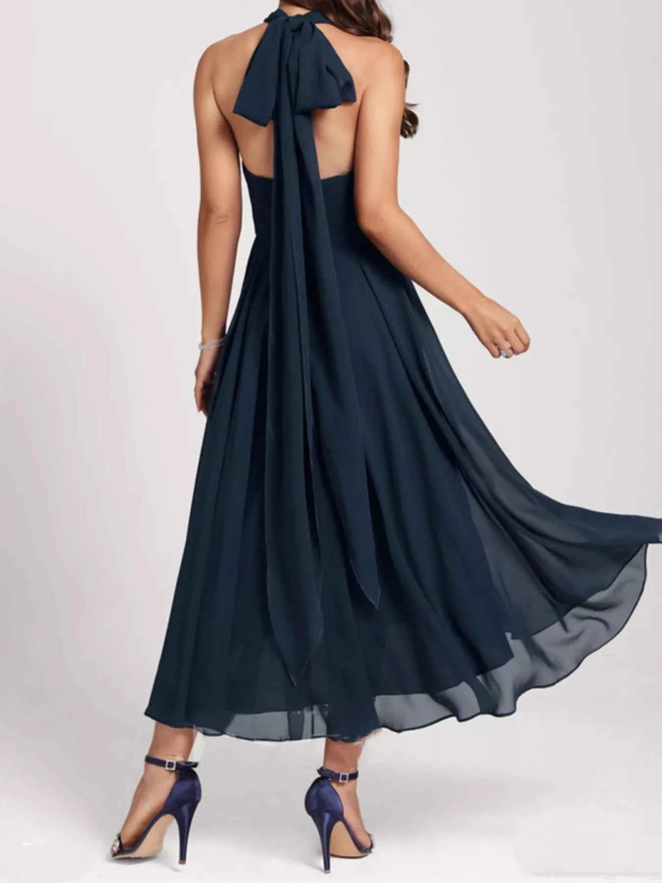 Ruched A-Line Midi Dress