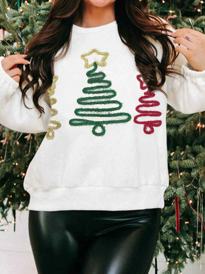Christmas Tree Round Neck Sweatshirt