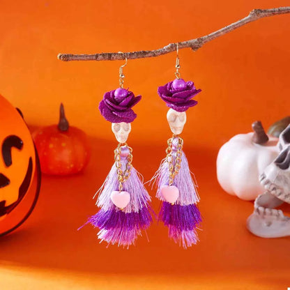 Halloween Ghost Tassel Drop Earrings