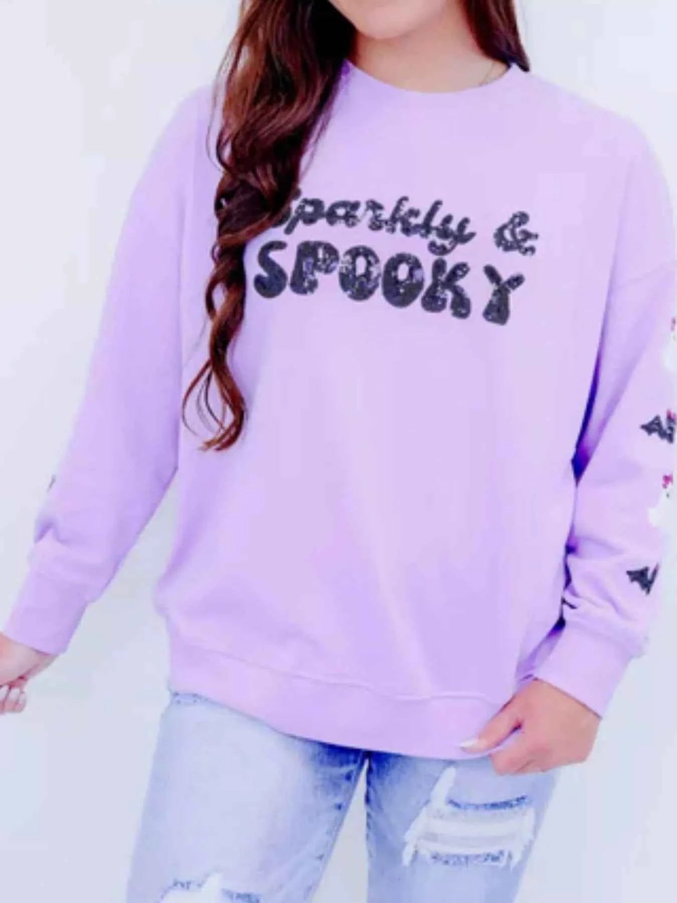 Full Size Halloween Round Neck Long Sleeve Sweatshirt Plus Size