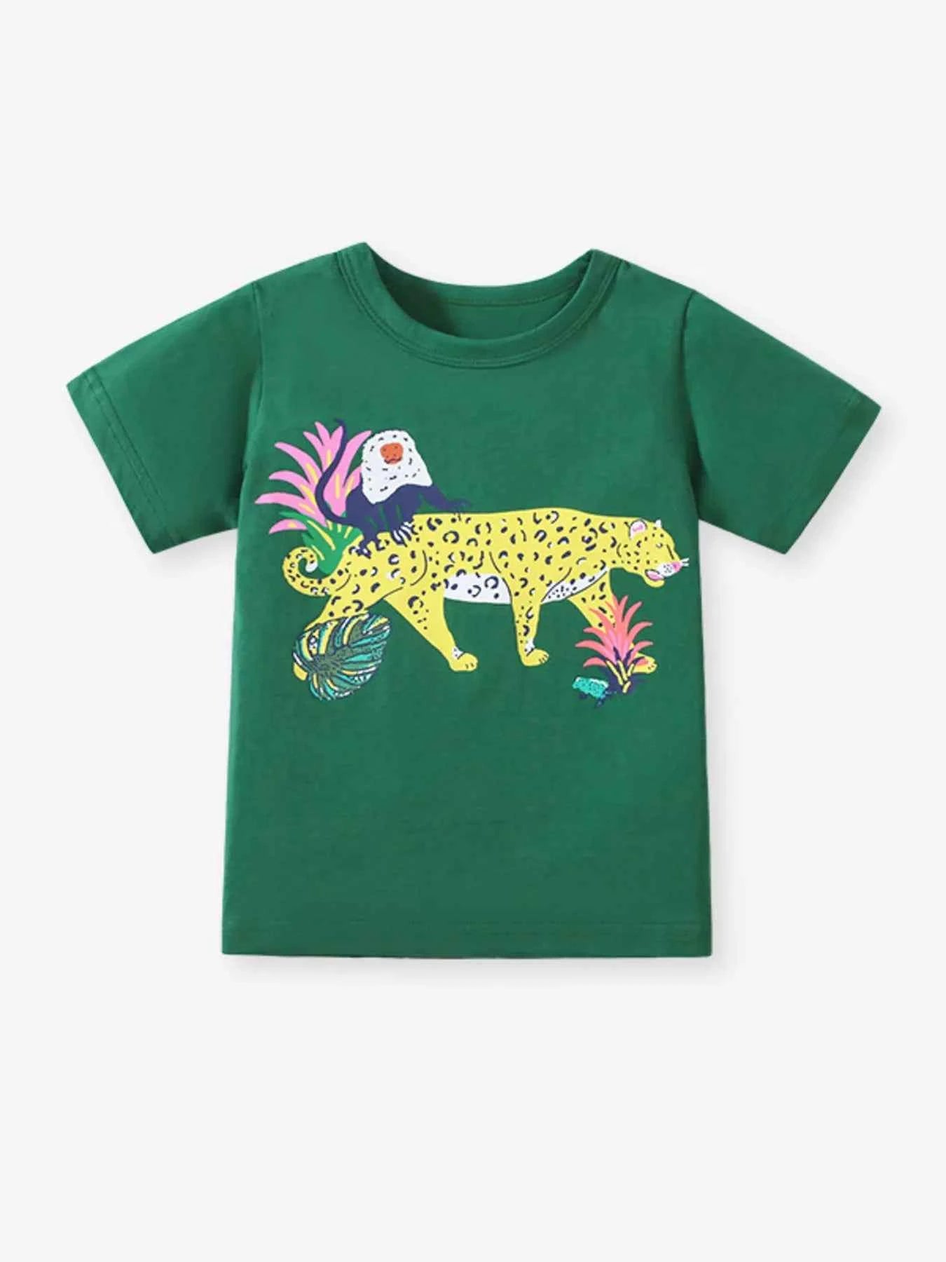 Children's Animal Graphic Short Sleeve T-Shirt