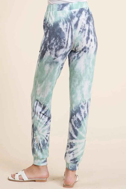 BiBi Tie Dye French Terry Casual Sweat Pants